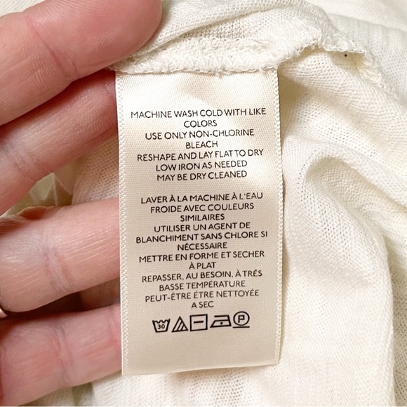 Anthropologie Pilcro Heritage Femme Tee XL ivory cream ruffle sleeve t-shirt top - Picture 11 of 15